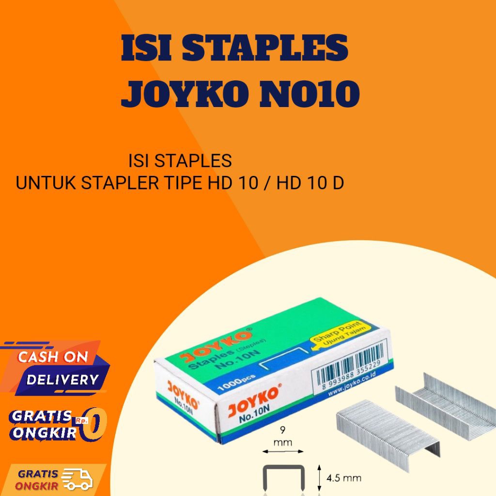 

Isi Staples Steples Joyko No 10-1M