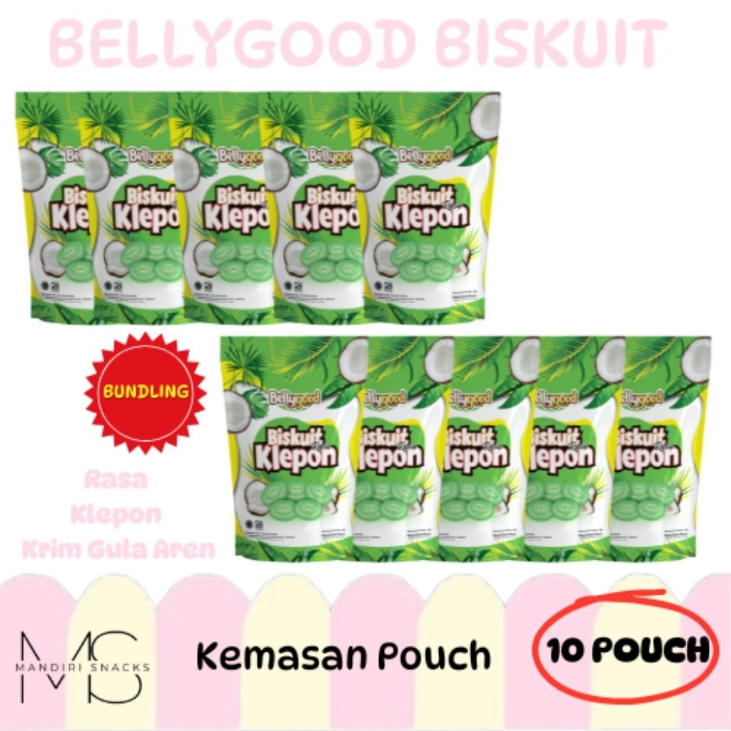 

[BUNDLING 10 POUCH] BELLYGOOD BISKUIT RASA KLEPON Kemasan Pouch