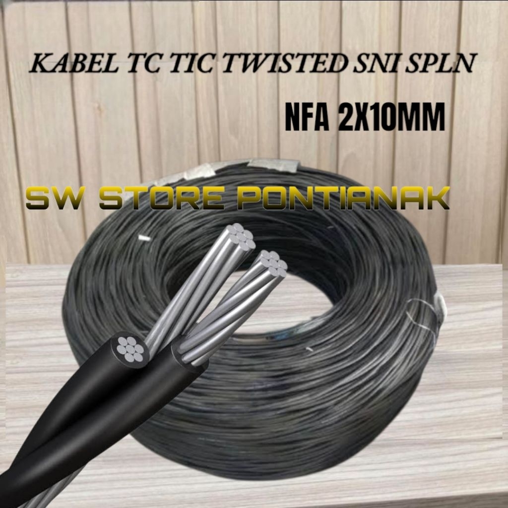KABEL TC SR PLN TWISTED 100 METER NFA 2X10MM SNI SPLN / KABEL LISTRIK / KABEL PLN 2 x 10 MM / KABEL 