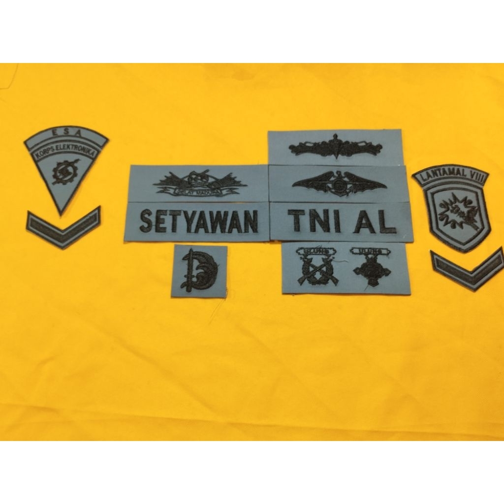 atribut bordir pdl TNI al KRI