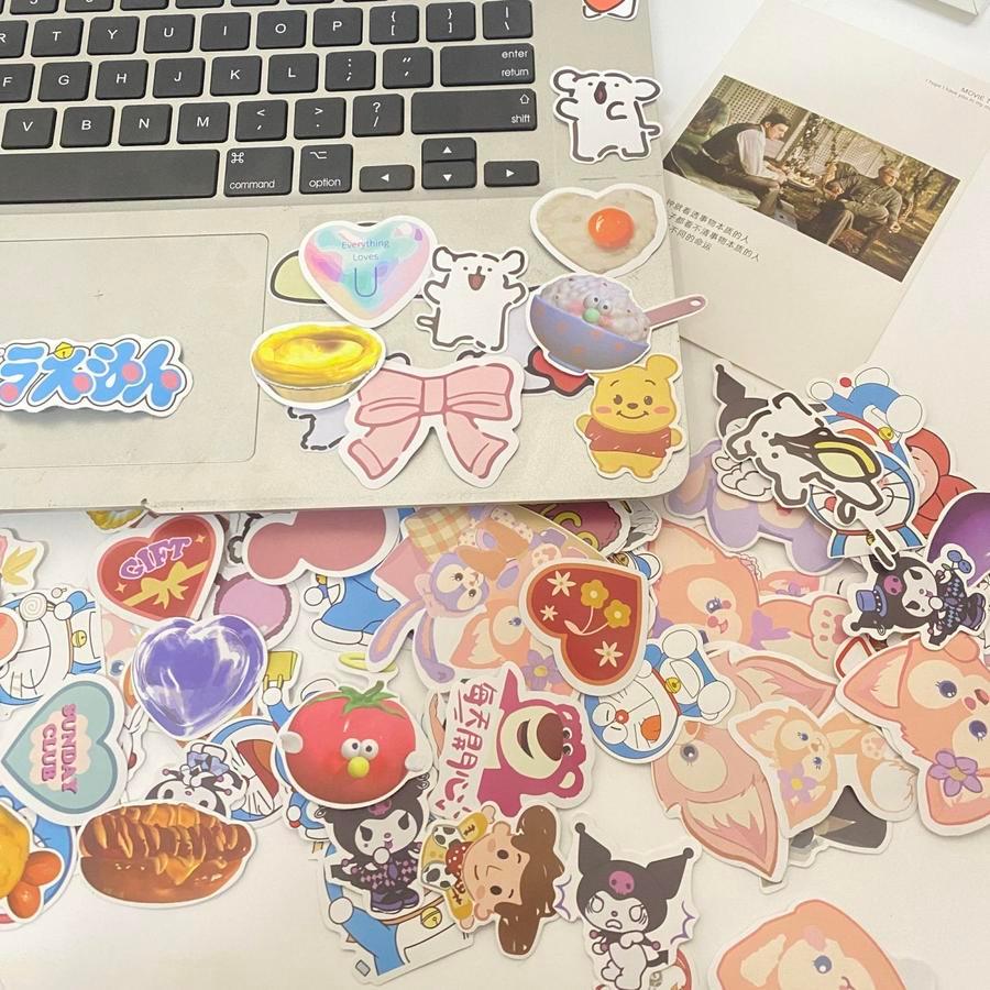 

Sticker notebook stiker impor 5 pcs unicorn pony Dino spiderman lables