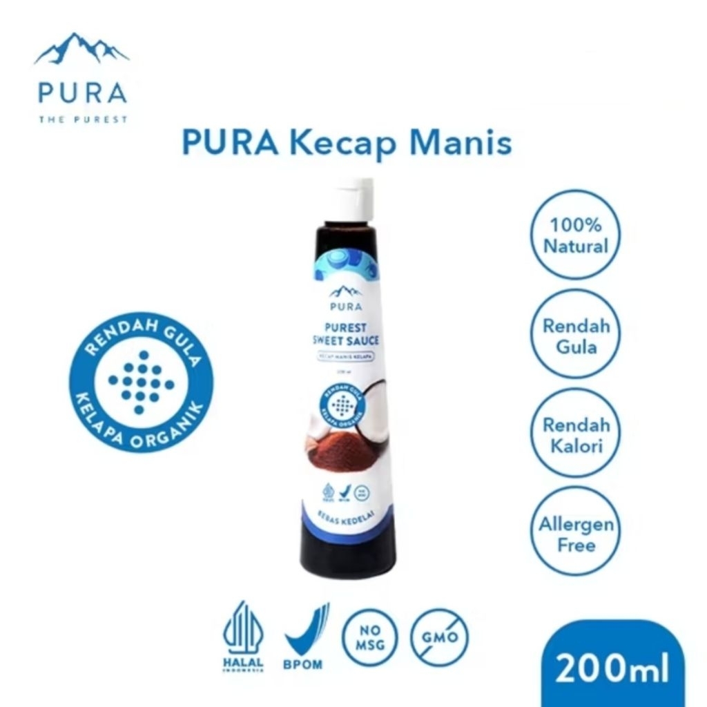 

Pura Kecap Manis (200ml) - Purest Sweet Sauce - Rendah Gula - Organik - Rendah Kalori - Kecap Manis Kelapa -Kecap Manis MPASI Anak Kecap Manis Diet Low Sugar - Natural