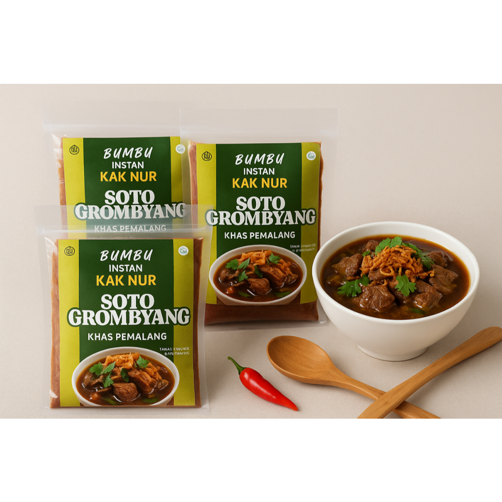 

Bumbu Instan Kak Nur Soto Grombyang Khas Pemalangan