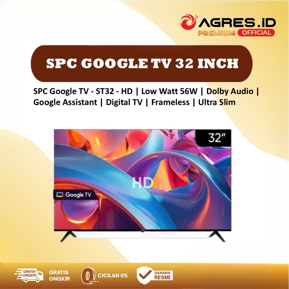 SPC Google TV - ST32 - HD | Low Watt 56W | Dolby Audio | Google Assistant | Digital TV | Frameless |