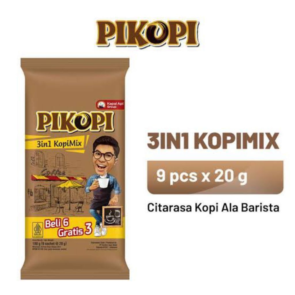

Pikopi Kopi Instan 3 in 1 KopiMix 6+3 x 20 gram