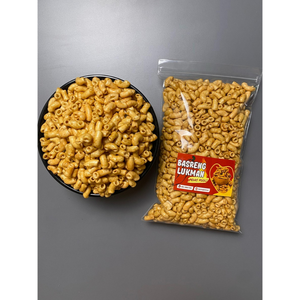 

basreng lukman_makaroni mini bumbu rujak pedas manis gurih kemasan kumplit