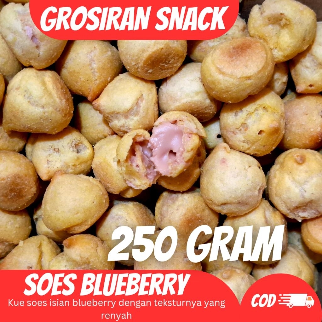 

250 GRAM Soes Blueberry Soes Isian Blueberry Soes Kering Soes Viral