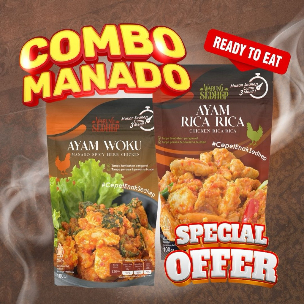 

AYAM WOKU & RICA RICA WARUNG SEDHEP | Makanan Ready to Eat Warung Sedhep Pedas Manado Halal