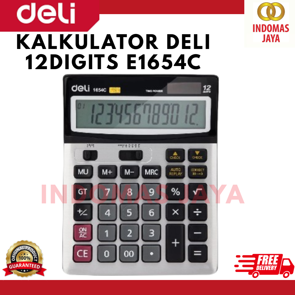 

Deli Kalkulator-112-check 12-digit Metal Tampilan LCD berkualitas tinggi E1654C