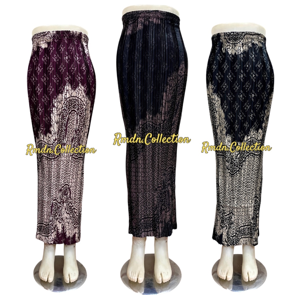 Rok plisket motif batik / rok bawahan kebaya / rok plisket / rok batik motif terbaru
