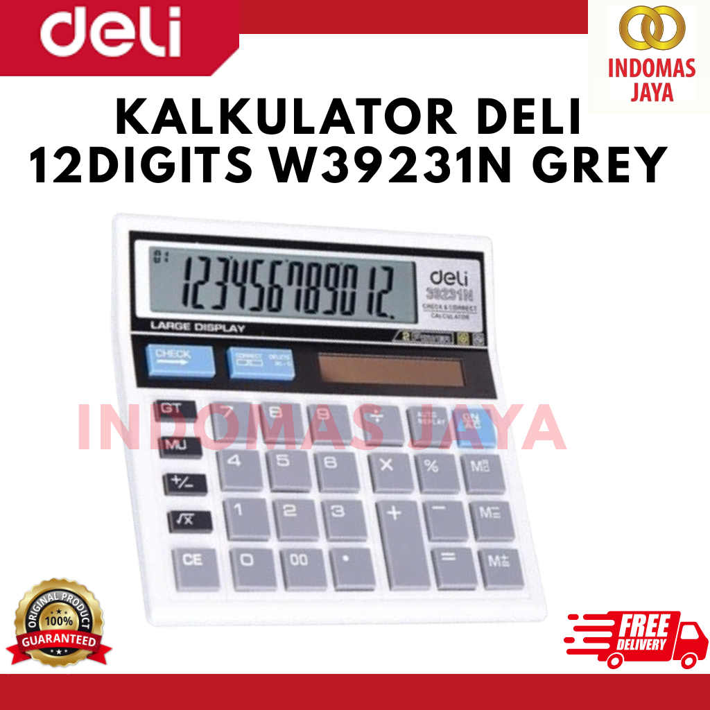 

Deli | Kalkulator (Desktop Calculator) | 12 digit | W39231N | Abu-abu