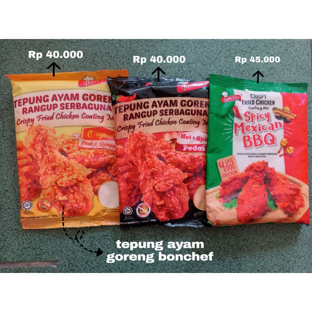 

Tepung Bonchef / Tepung Ayam Malaysia / Tepung Ayam Goreng / Tepung Fried Chicken