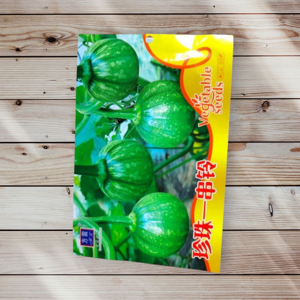 kemasan premium biji benih zucchini hijau bulat