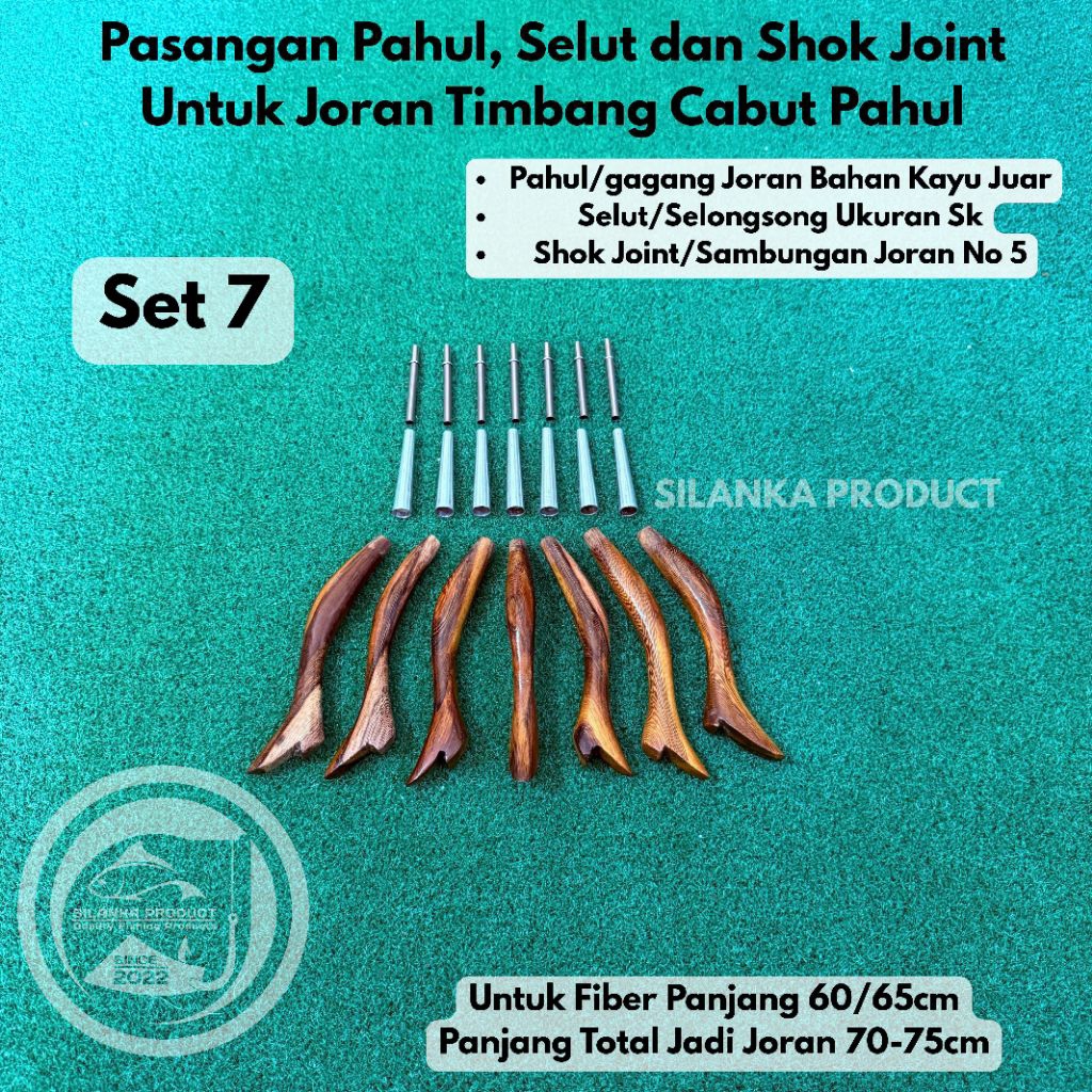 Sepasang Pahul,Selut,Shok Joint Untuk Joran Timbang Cabut Pahul 70cm /Jerpon/Pahul sepatu kayu juar