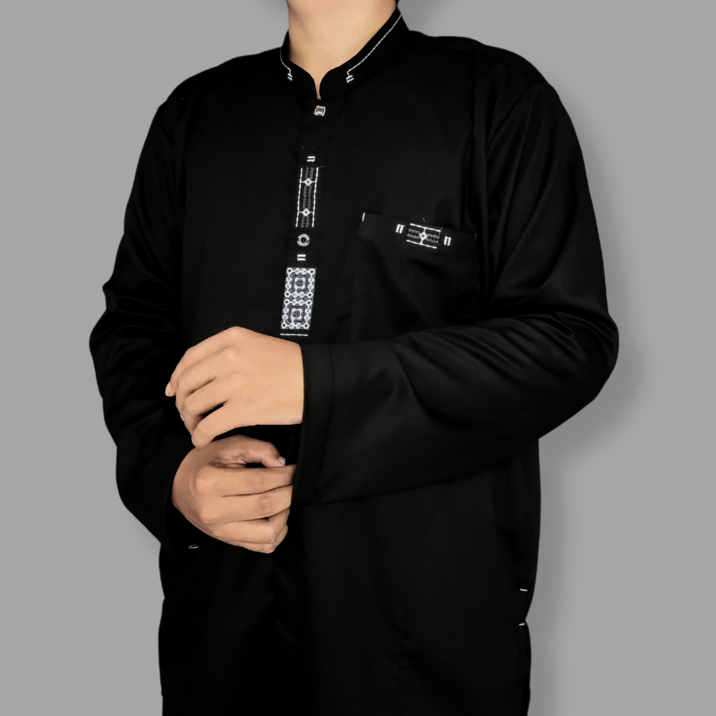 SHIMI - Baju Koko Pria Jumbo Atasan Muslim Big Size Lengan Panjang 2XL/6XL