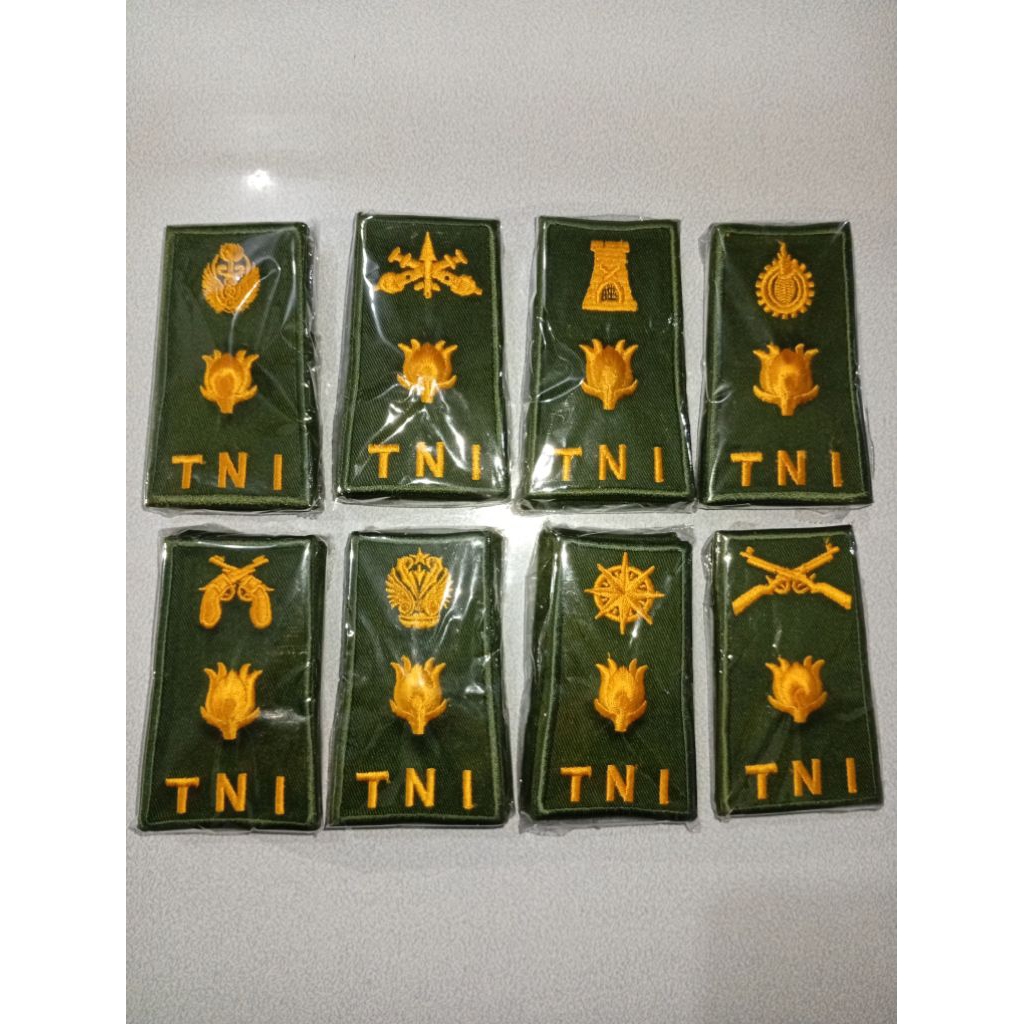 Pangkat Mayor Lis Hijau Staff PDH TNI AD (melati timbul) Multi Corps Inf, Kav, Arm, Arh, Cpn, Czi, C