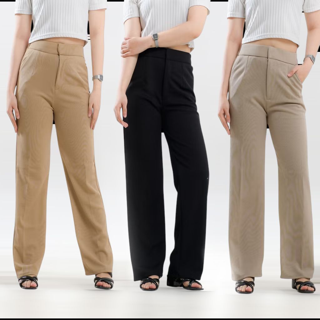 Celana Kulot Panjang Wanita Model Lurus Highwaist KekinianCelana Formal Wanita Bahan Premium – Nyama