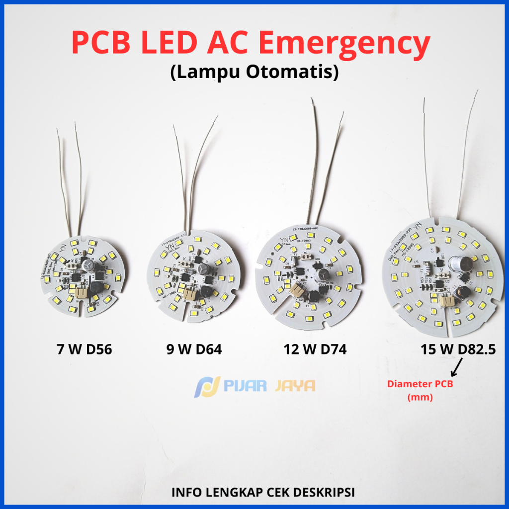 PCB LED AC Emergency Watt Lengkap 7W 9W 12W 15W Mesin Lampu Otomatis Lampu LED Magic AC DC