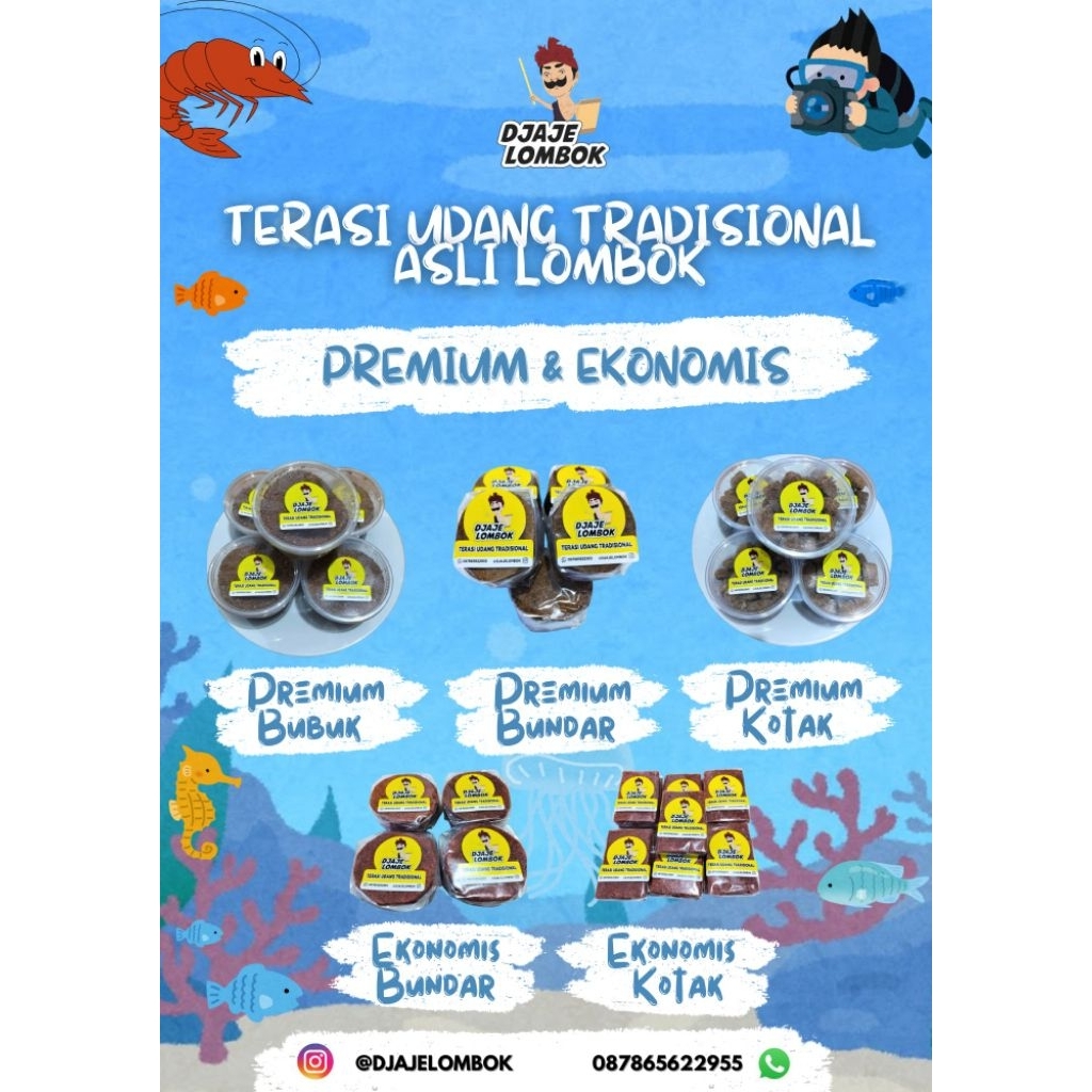 

OLEH - OLEH HALAL TERASI UDANG TRADISIONAL ASLI LOMBOK, PILIHAN PREMIUM & EKONOMIS, HARUM & GURIH COCOK UNTUK SAMBAL & MASAKAN