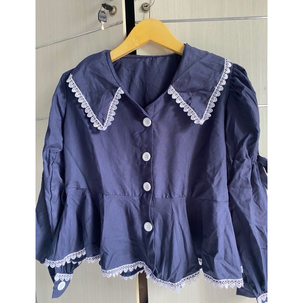 PRELOVED BLOUSE NAVY