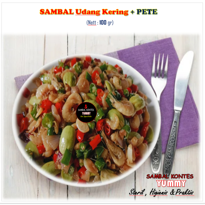 

Sambal Udang Kering +Pete 100gr SKY Enak dan Premium