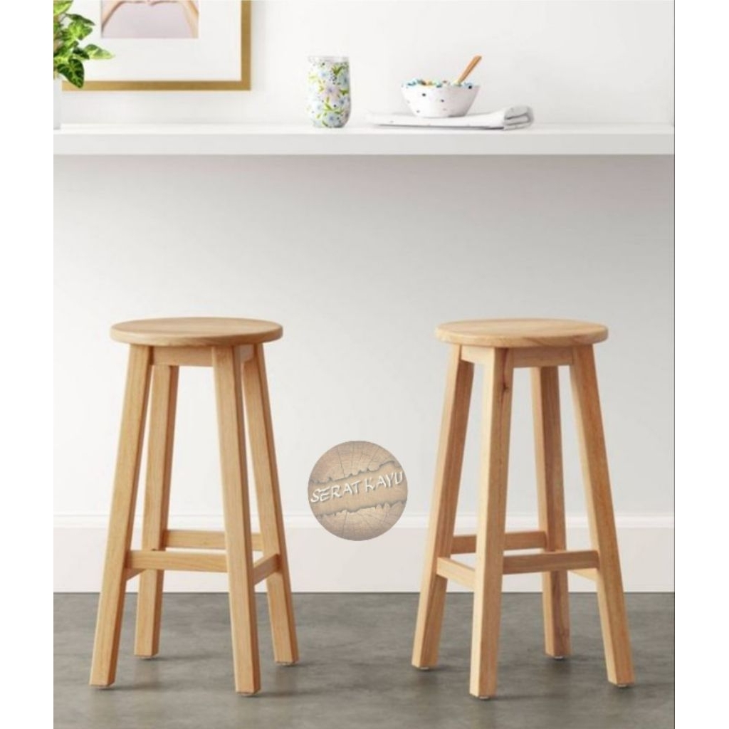 KURSI KAYU | KURSI CAFE | KURSI BAR TINGGI 70 CM