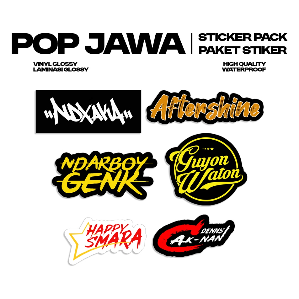 

Pop/Dangdut Koplo Sticker Pack | Stiker Helm | Stiker Vinyl | Stiker Aftershine | Guyon Waton