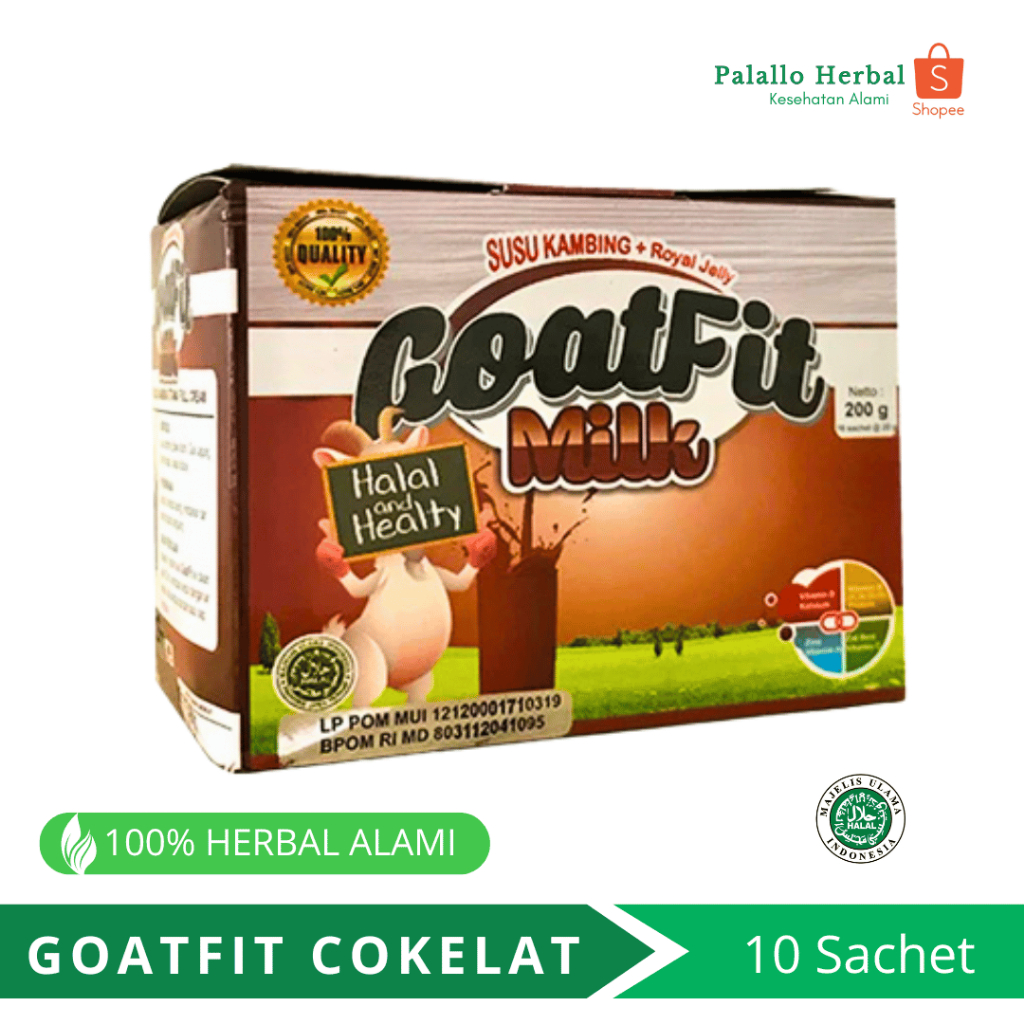 

Goatfit Milk Coklat 10 Sachet - Susu Kambing Etawa dengan Madu & Kakao, BPOM Legal, Minuman Sehat