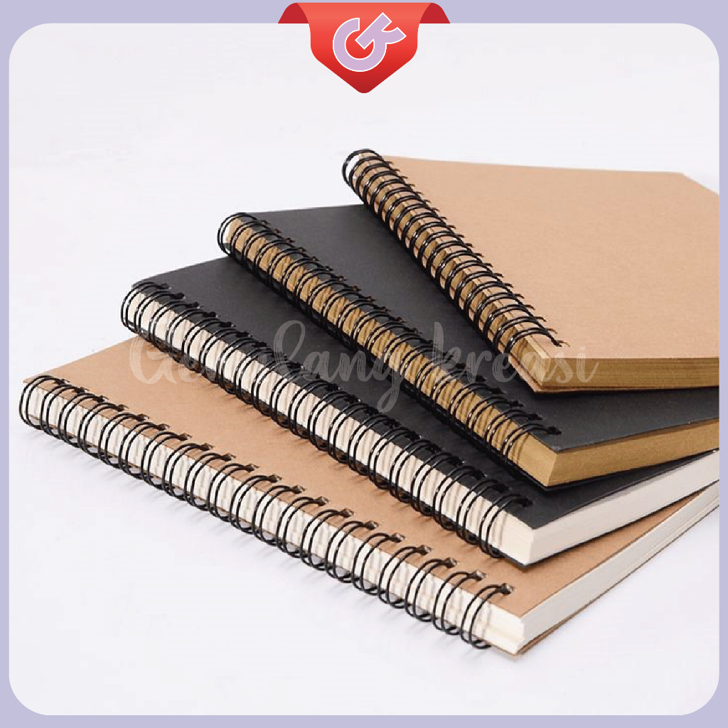 

Sketchbook A5 100 halaman 50 lembar /3 varian isi bookpaper cream/Brown paper/hvs putih