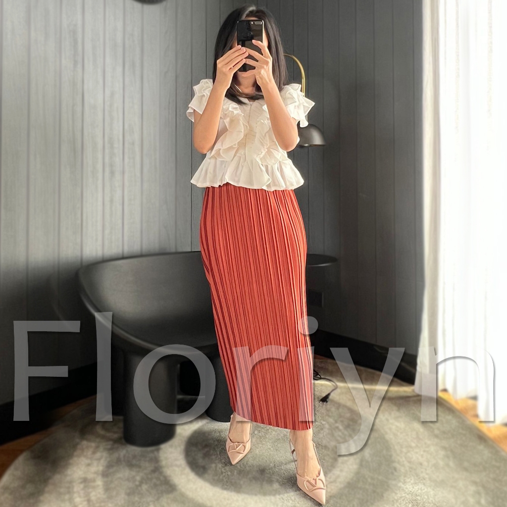 Rok Plisket Panjang Model Span BB | Rok Lurus Wanita Elegan | Rok Kantor Muslimah