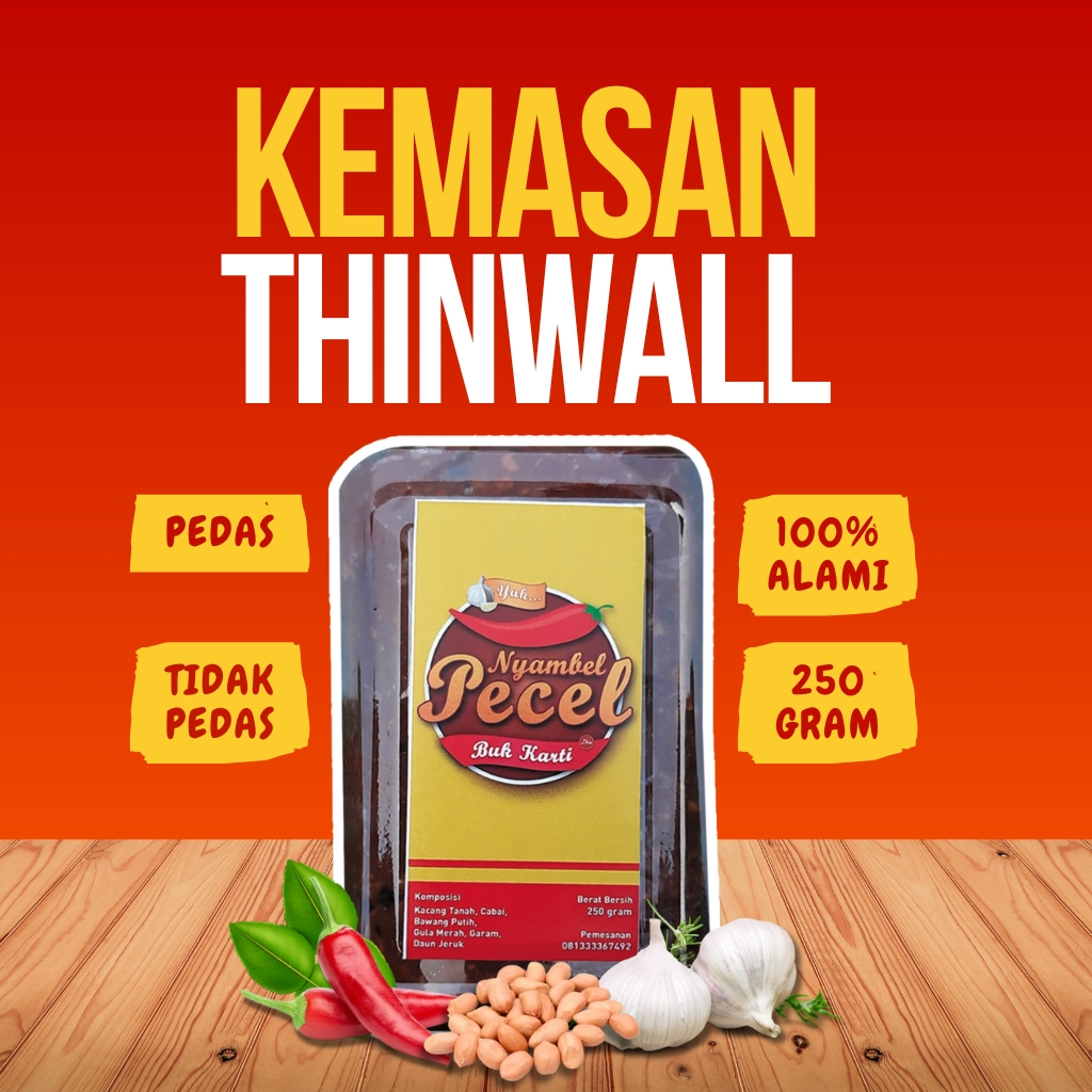

SAMBEL PECEL KEDIRI BUK KARTI KEMASAN THINWALL 250 GRAM