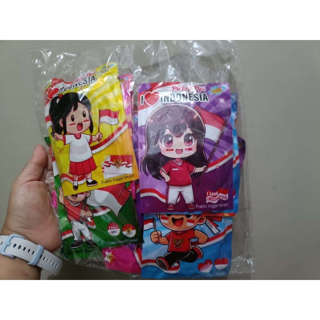 

20 Pcs KEMASAN Stiker Pipi Merah Putih