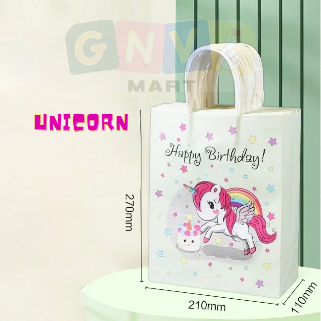

GNV Paper Bag/ Goodie Bag untuk Souvenir/ Hadiah/ Kado Ultah Warna-Warni Motif Aesthetic Kekinian