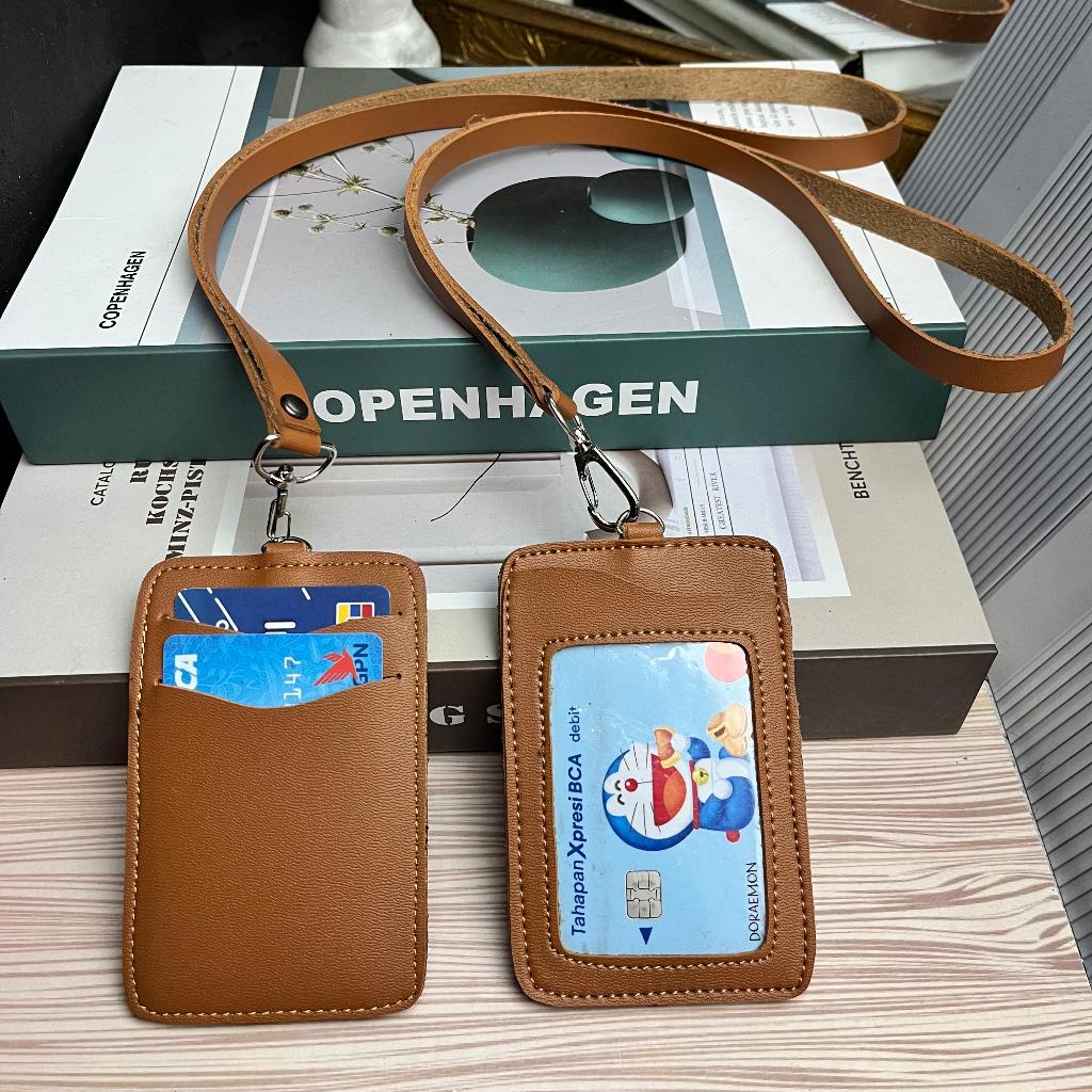 

ID card holder Name tag Holder 3 slot kartu. ID card holder kulit sintetis