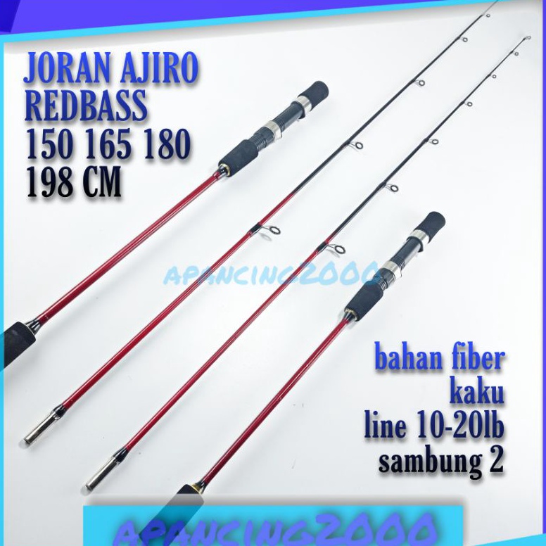 Terlaris Joran pancing jigging laut kaku ajiro redbass fiber solid 15 165 18 198 COD