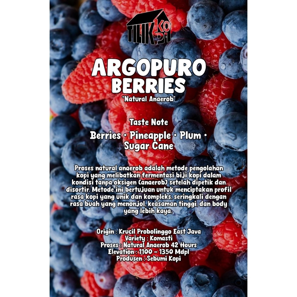 

Arabika Argopuro Berries Natural Anaerob 42 H (100 gram)