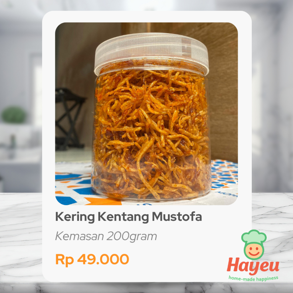 

Kering Kentang Mustofa Home Made Pedas Gurih Renyah Kemasan 200g
