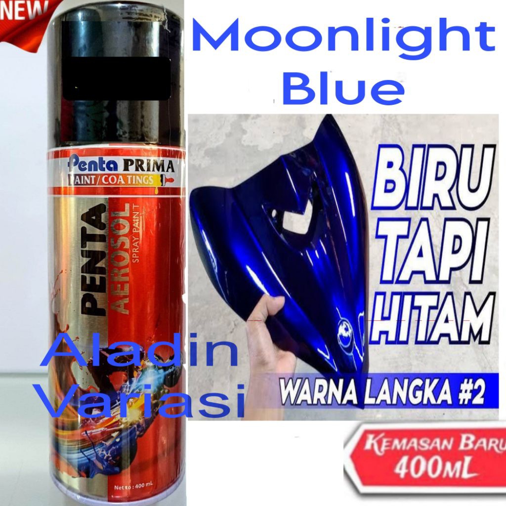 Cat Biru Pilok Moonlight Blue Penta Aerosol Cat Semprot Sepeda Motor Mobil