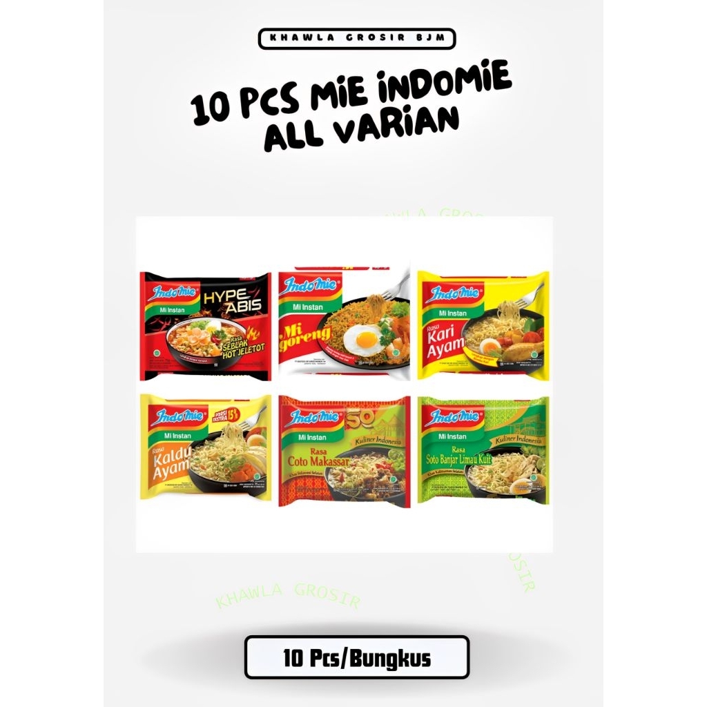 

Banjarmasin | 10 Pcs - Indomie / Indomi / Indomie Goreng ( Coto Makassar / Bangladesh / Ayam Bawang