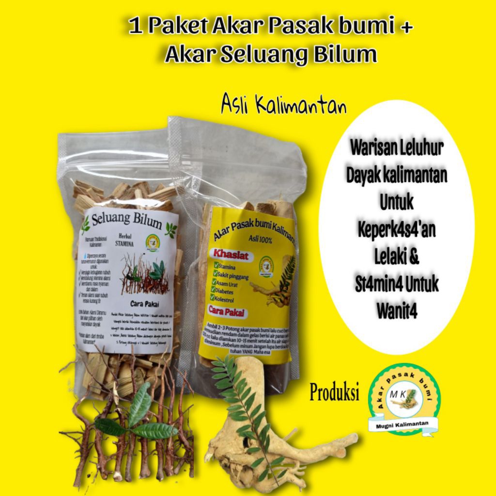 1 Paket akar pasak bumi plus akar seluang bilum,resep dayak kalimantan akar pasak bumi plus seluang 