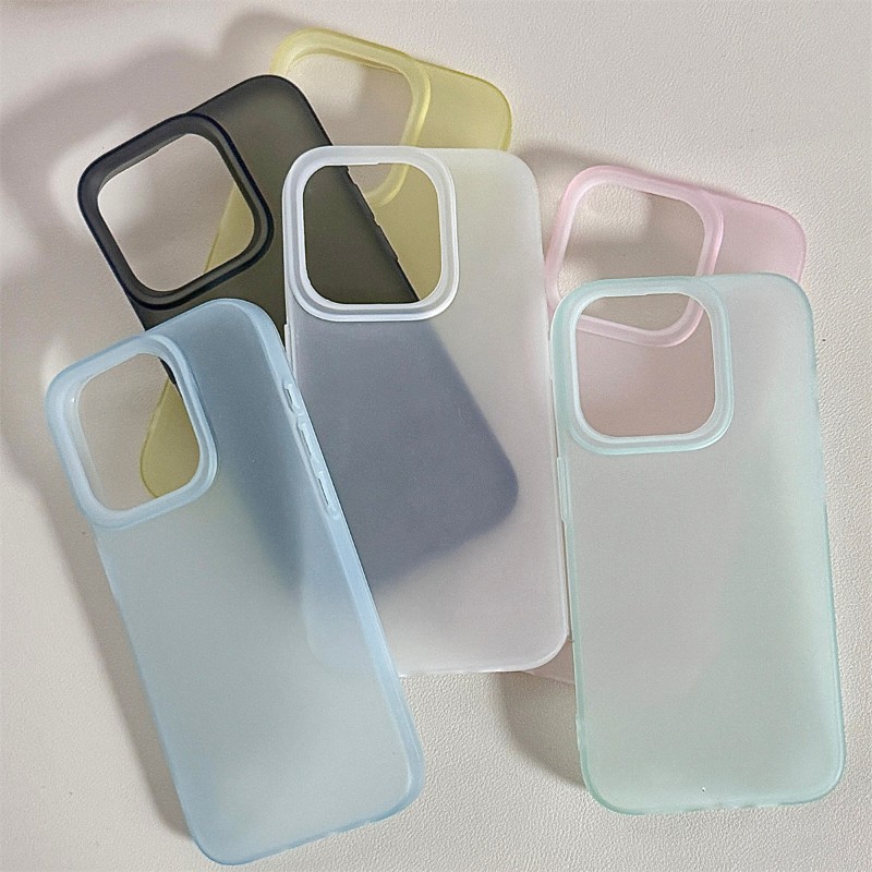 Case iPhone Matte Ultra-tipis Untuk iPhone 11 15 Pro Max 13 Pro Max 12 14 Pro Max 15 Plus 16 Pro Max