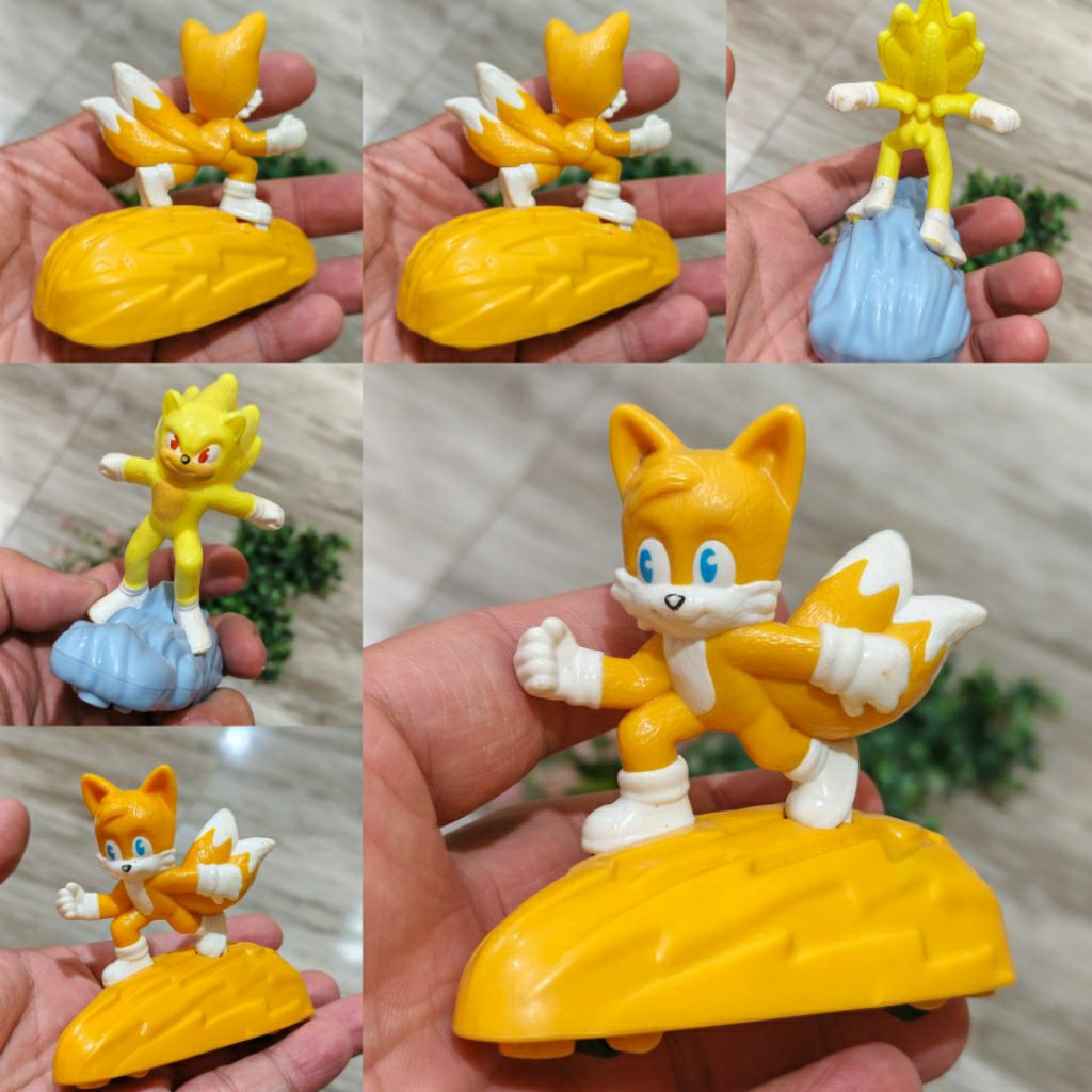 ACTION FIGURE SONIK SONIC MILES TAILES POWER MCDONALD'S HAPPYMEAL HAPPY MEAL RARE LANGKA VINTAGE HED