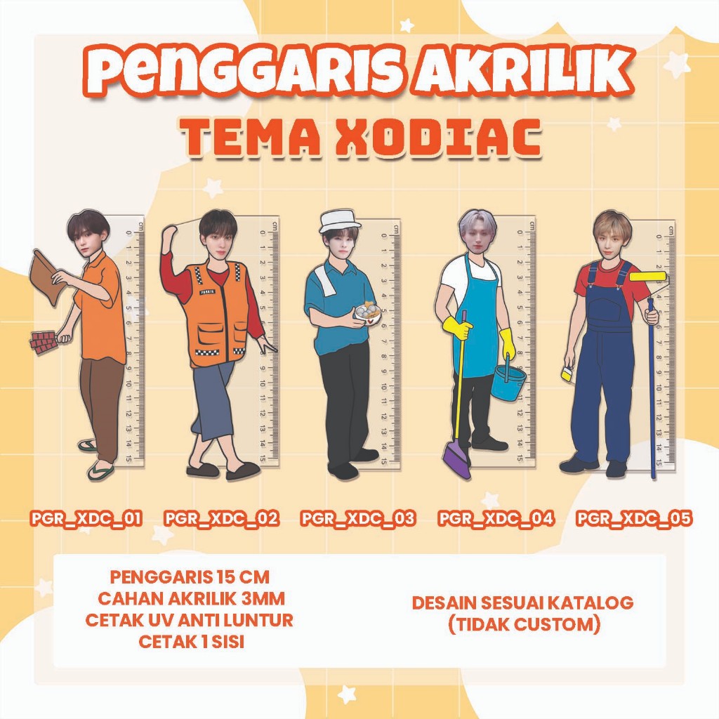 

PENGGARIS KPOP - PENGGARIS AKRILIK TEMA KPOP - Group XODIAC- kode PGR_XDC
