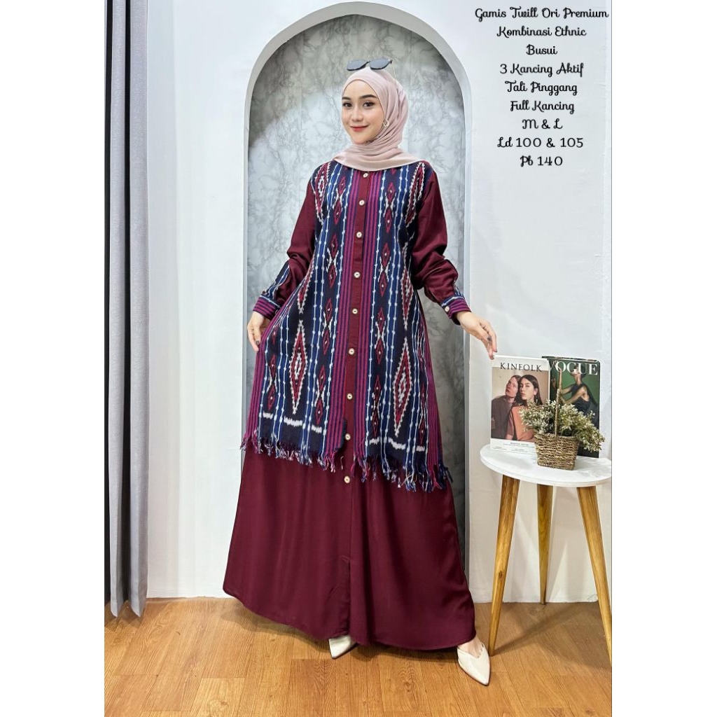 GAMIS TWILL ORI PREMIUM KOMBINASI ETNIK