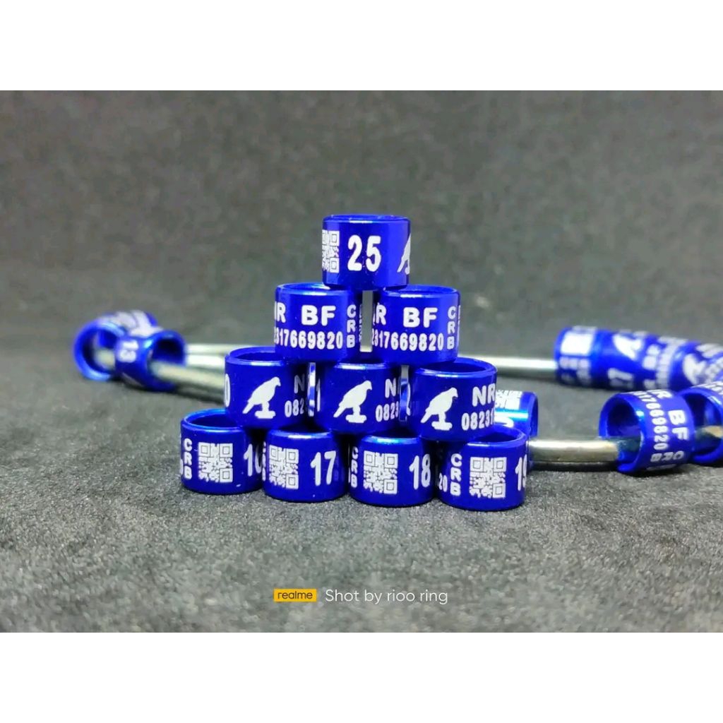 RING BURUNG MURAI MERPATI PERKUTUT KENARI LASER BARCODE+LOGO