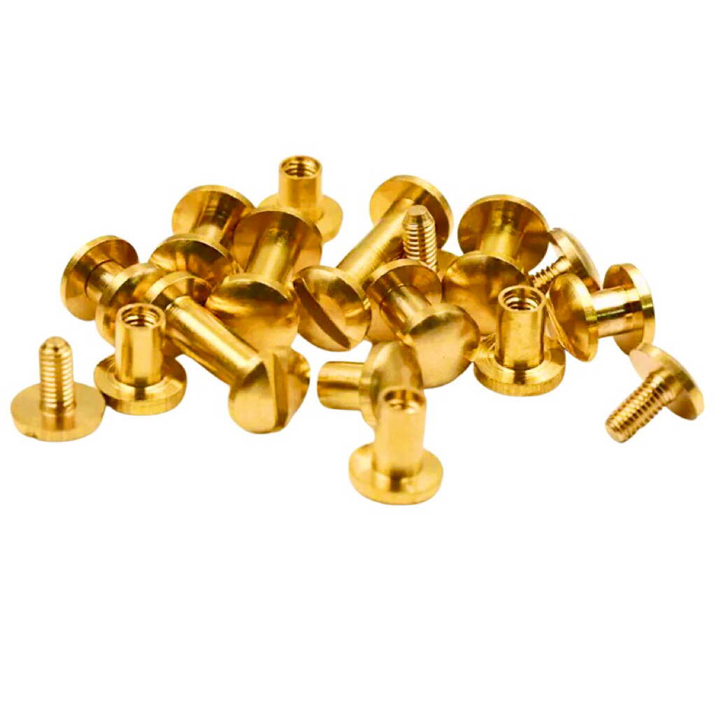 Mur Baut Kuningan Anti Karat / Sekrup Paku Keling Kuningan/ Mur Baut Sabuk Kulit / Brass Rivet / Ges