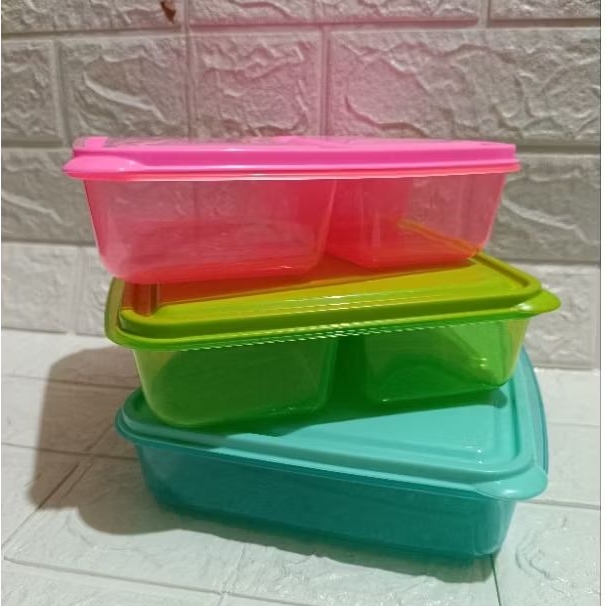 Lunch box plastik Calista Jupiter 3 sekat transparan