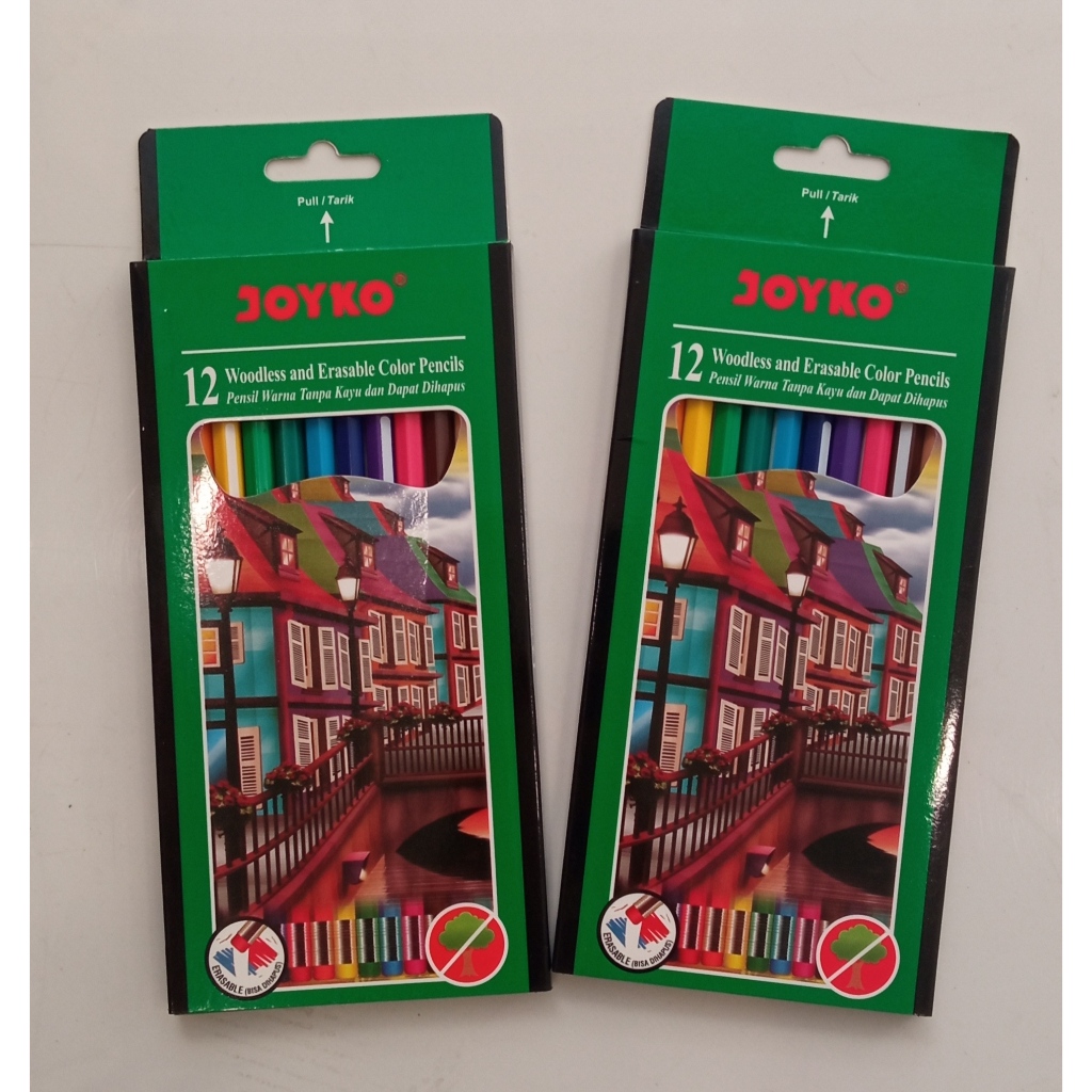 

PENSIL WARNA JOYKO 12 WARNA PANJANG BISA DIHAPUS / PENSIL WARNA JOYKO/ ERASABLE COLOR
