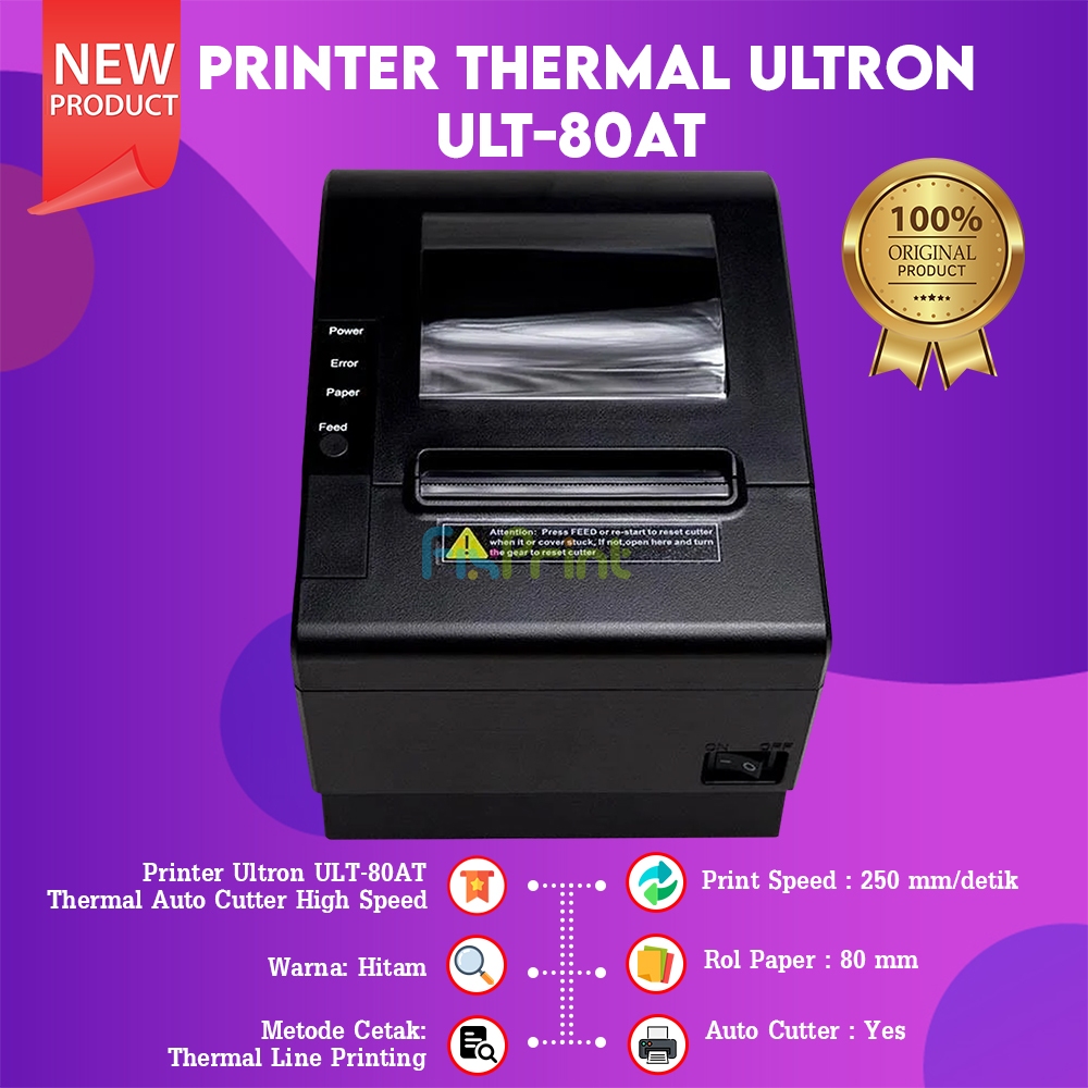 FixPrint Printer Thermal Kasir Ultron ULT-80ATIII USB + LAN + WiFi IWare ULT-80ATII Printer Struk  A