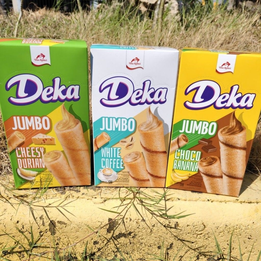 

Deka Roll Jumbo durian, choco banana, white coffee isi 20pcs / wafer roll deka dua kelinci